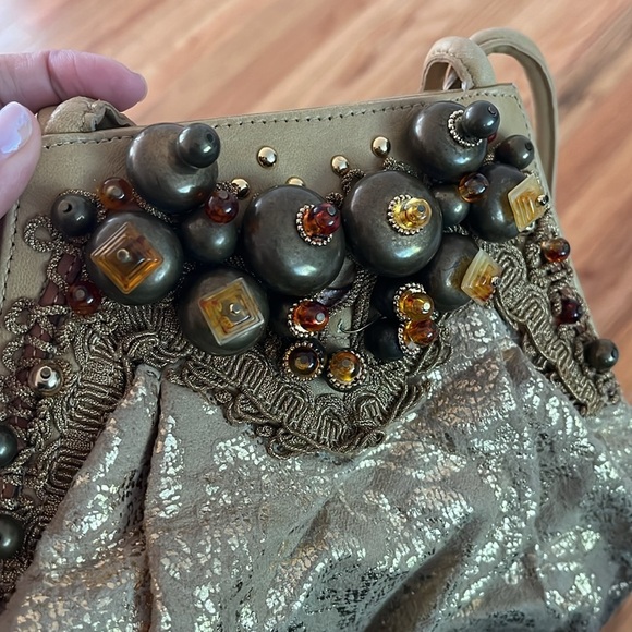 VINTAGE 1970’s BRACCIALINI/ BONWIT TELLER gold shoulder bag - Picture 3 of 8